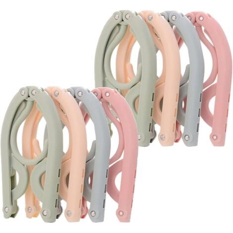 BUNTHAUS (vert/bleu/rose/beige)Lot de 8 cintres pliants, 4 couleurs, cintres de voyage pliables et portables en plastique pour maison, hôtel, camping, vacances, voyage, accessoires de croisière (1/5)