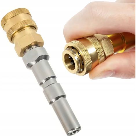 Adattatore Alta Pressione con Attacco Rapido 1/4" – Compatibile con Idropulitrici Nilfisk  Acciaio Inox e Ottone  Per Schiumogeni e Lance