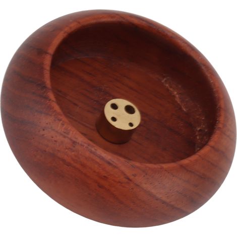 Porte-encens pour bâtonnets, petit plateau rond en bois et cuivre pour l'aromathérapie, idéal pour la cérémonie du thé et la décoration intérieure (B). (1/5)