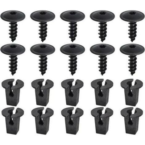 Ensemble de clips de fixation pour voiture, 20 Pièces Vis Tôle Pour Garde, Vis Ailes Sous Le Capot Du Moteur, Agrafes Carrosserie pour Pare-Chocs Porte de Voiture Fender Push Kit de Remplacement (1/5)