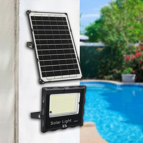 Projecteur solaire LED 335 LED avec télécommande, pour jardin, cour – DELKEVIC