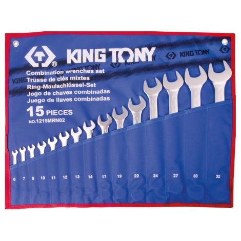 Trousse de clés mixte métrique 15 pièces – Polyester durable – Rangement facile – Pour mécanique et bricolage – King Tony