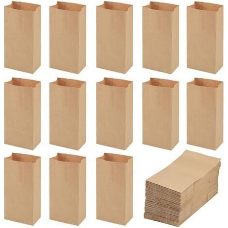 BUNTHAUS Lntyq – Lot de 100 sachets en papier kraft 9x5,5x18 cm – Sac cadeau marron pour bonbons et petits objets – Écologique et durable