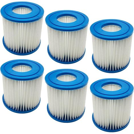 Lot de 6 spas pour Spa de Type D VII, Pompe à Cartouche de Rechange Compatible avec Best-Way la Cartouche filtrante pour Intex Type D piscines thermales, 4,21 x 3,74 x 2,05'' (1/5)