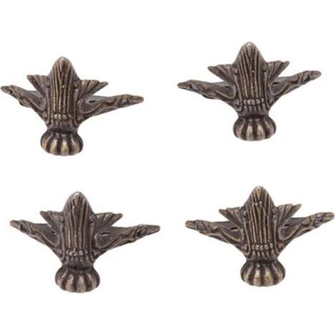 4 pièces Petit Pied d’angle décoratif en metal pour boîte à bijoux, table avec vis Style vintage (1/5)