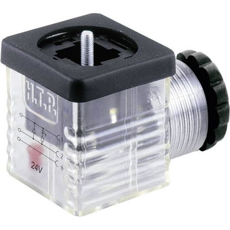 Connettore per valvole con diodo Nero, Trasparente Poli:2 + PE G1TU2DL1 HTP Contenuto: 1 pz.