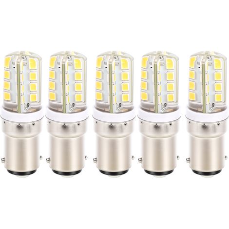 5 pièces B15 BA15D ampoules de maïs LED 3W 2835SMD LED 300LM lumière d'angle de faisceau de 360 degrés pour machines à coudre lampes en cristal réfrigérateurs blanc chaud 2700K-3000K (1/5)