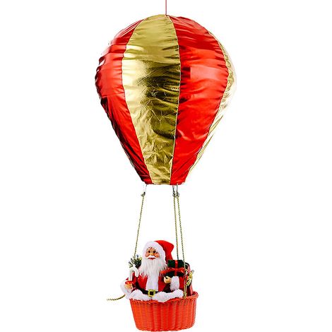 Montgolfière spéciale livraison du Père Noël, décoration de Noël suspendue avec lumières chaudes, décorations de Noël intérieures et extérieures (1/5)