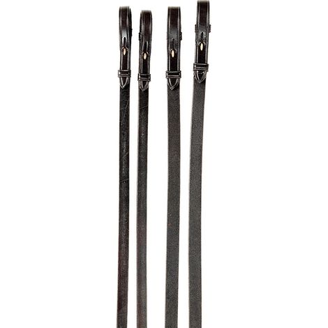 Vollständig, Schwarz 10: Glattleder Tattini Zügel Set mit Edelstahlhaken ein Paar 1/2" und ein Paar 5/8"