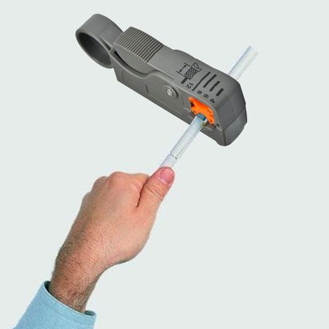 Cortacables coaxiales con mango de plástico ergonómico: cortador de cables coaxiales preciso y eficiente, herramienta de corte de cables de plástico. (1/5)