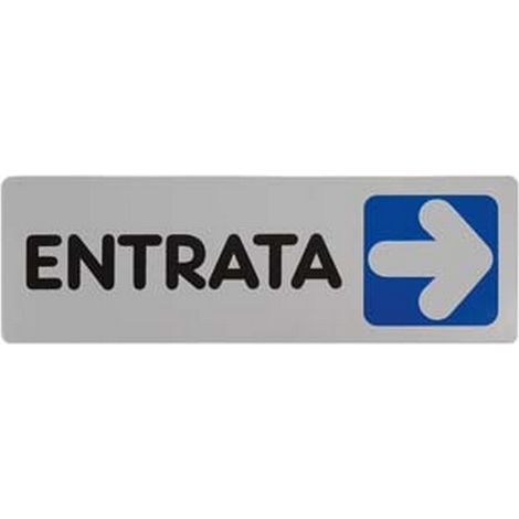 10PZ TARGHETTA ADESIVA "ENTRATA" (FRECCIA A DESTRA) - cm.15X5h.