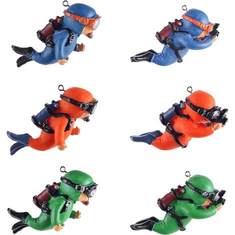 6-teiliges Set kleiner, schwimmender Taucher-Dekorationen, kleine schwimmende Aquarium-Dekorationen, Aquarium-Taucher-Dekoration, Aquarium-Taucher-Schwimmkörper, Aquarium-Taucher-Schwimmkörper für Aqu (1/5)