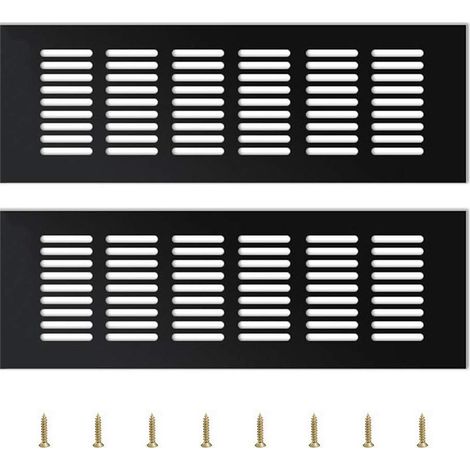 Grille d'aération carrée en alliage d'aluminium pour armoire (noire) (1/5)