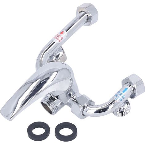 Robinet mélangeur en cuivre pour chauffe-eau électrique, montage en surface, coude en U, interrupteur eau chaude/eau froide, robinet de douche, entrée d'eau, pièces universelles G1/2 po (1/5)