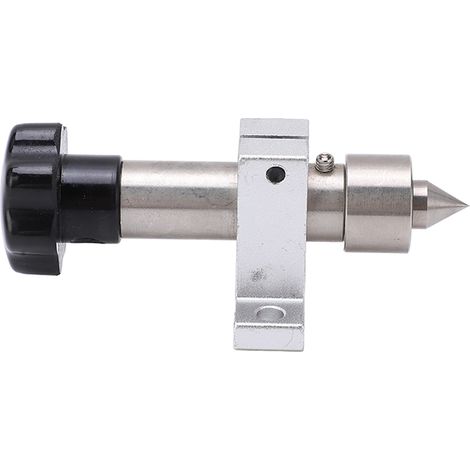 Mandrin miniature tour à bois 45 acier argent noir accessoire quincaillerie petit contre-pointe télescopique kit 1 contre-pointe 2 clés hexagonales (1/5)
