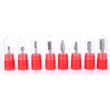 8 Têtes de Meulage En Acier Au Tungstène, Kits de Fraises en Carbure Monobloc, Outils Polissage Rotatifs Coupés, Avec Diamètre Tête Coupe 6 Mm, Pour Le Travail Du Bois, La Gravure, Le Perç (1/5)
