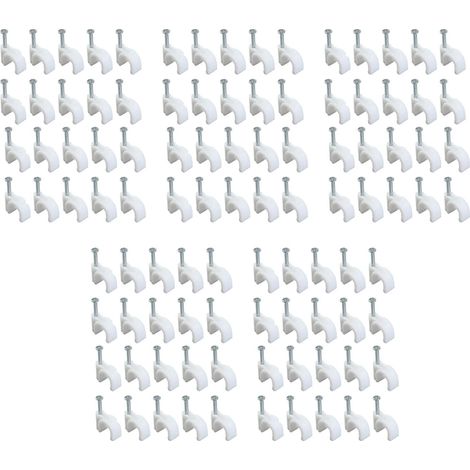 Lot de 100 attaches de câble rondes en acier de 5 mm pour la gestion des câbles muraux (1/5)