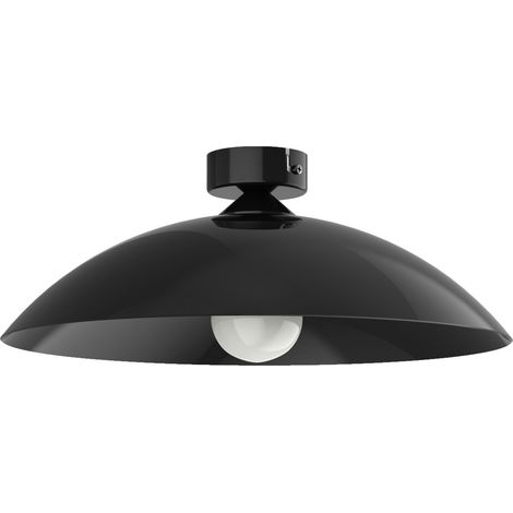 LUMICOM FLASH Plafoniera, 1X E27, max 42W, metallo, nero lucido, D.40cm