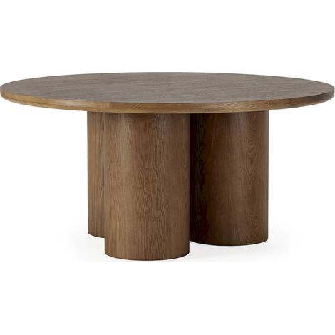 Table de salle à manger noyer design contemporain en bois de chêne - Noyer bois foncé (1/4)