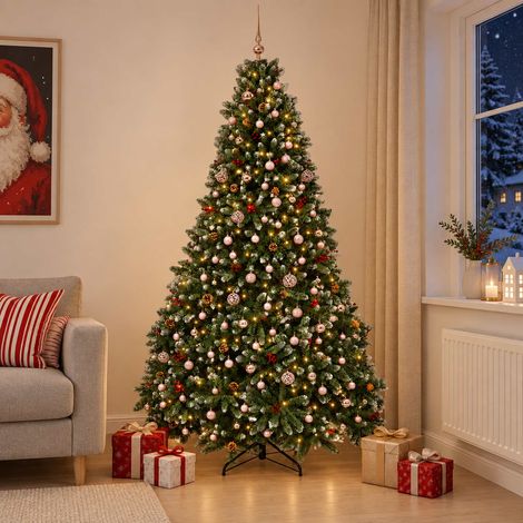 vidaXL Árbol de Navidad artificial verde con bolas 300 cm 600 LED (1/5)