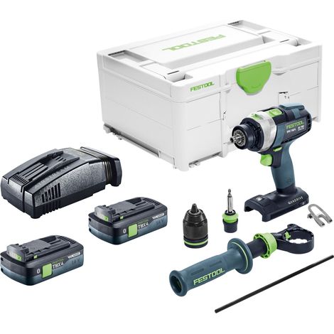 Perceuse-visseuse à percussion sans fil Festool TPC 18/4-Basic 18 V 75 Nm Brushless + 2 batteries 4,0 Ah + chargeur rapide + Systainer