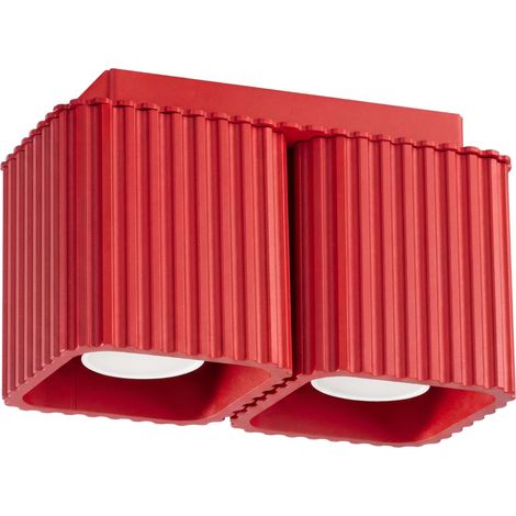 Deckenleuchte RIFF 2 rot Aluminium 2xGU10 20.5cm Sollux (1/5)