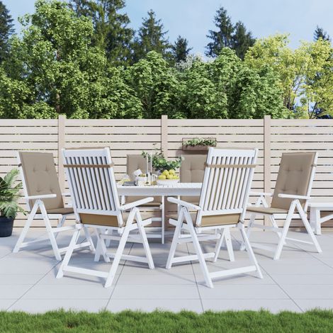 Lot de 6 Coussins de chaise de jardin à Dossier,Coussins de Chaise Dossier Siège Confortables taupe tissu -AD33767 (1/5)