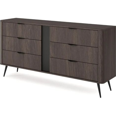 SELENA - Buffet 163 cm bois de chêne - Chêne foncé