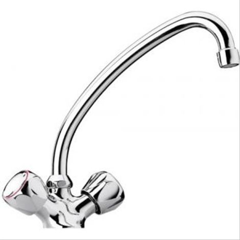 Mélangeur évier bec tube mobile Orchidea Tevere Paini tête céramique NF