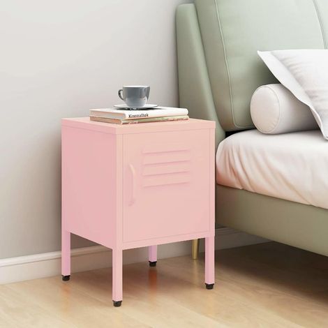 Nightstand Pink 35x35x51 cm Steel vidaXL