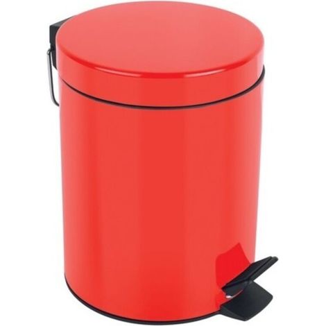 Poubelle à pédale Acier SYDNEY 3L Rouge Spirella - Poubelle à pédale Acier SYDNEY 3L Rouge Spirella (1/5)