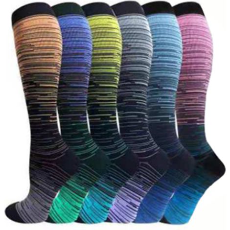 Lot de 6 paires de chaussettes de compression à dégradé de couleurs (6 paires par modèle) - Taille L/XL (1/5)