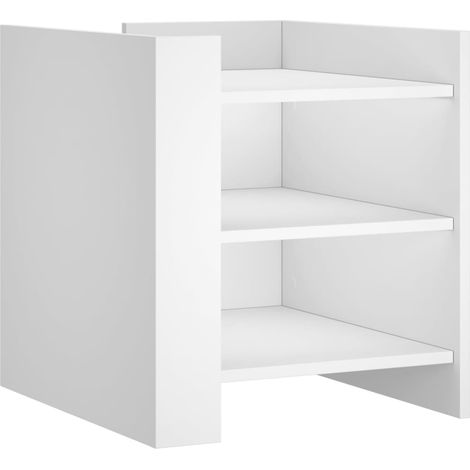 Comodino con 3 ripiani aperti 45 x 50 x 50 cm MDF bianco DEC033407