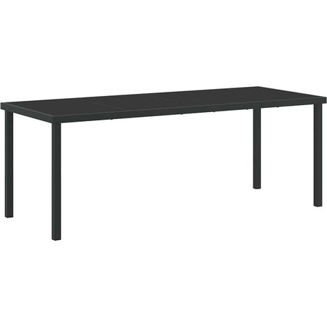 Maison Exclusive - Gartentisch Schwarz 200 x 80 x 73 cm Metall (1/5)