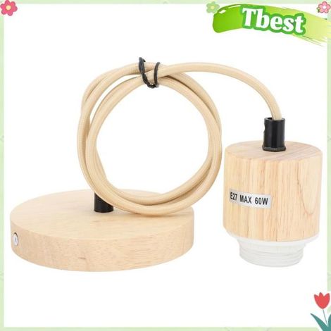 Suspension, porte-ampoule vintage en bouleau et ABS avec cordon réglable de 39 pouces pour l'éclairage de café de ferme (câblé) (1/4)