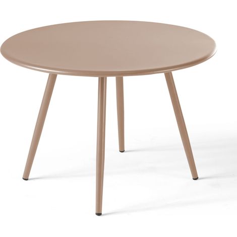 Table basse ronde en métal taupe  - Palavas