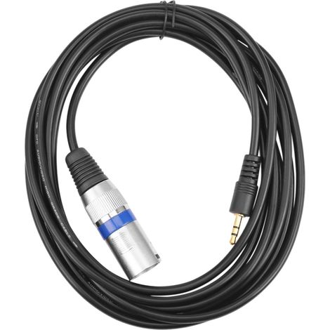 Câble jack stéréo 3,5 mm vers XLR mâle 3 broches pour microphone et enregistrement audio (1/4)