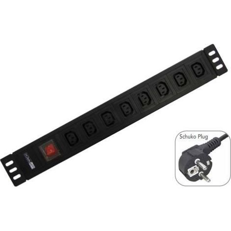 WP WPN-PDU-G05-08 Verlängerungskabel 2 m 8 AC-Ausgänge Schwarz