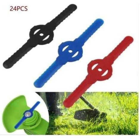 Lot de 24 couteaux de débroussailleuse rouge - Coupe-bordure en plastique - Outil de jardin - Lame de rechange pour coupe-bordure sans fil-- (1/4)