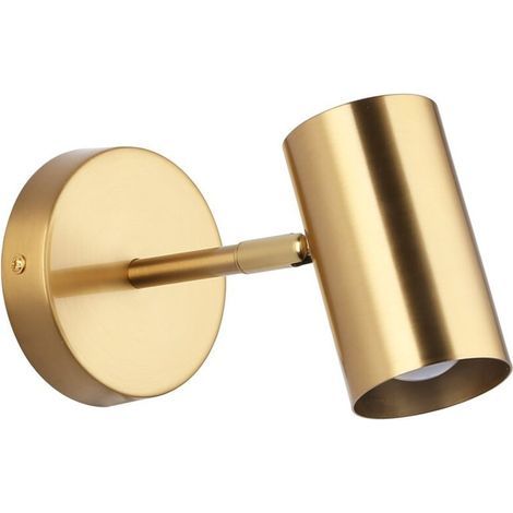 AMXCNOY Verstellbare LED-Wandleuchte mit verstellbarem Schirm für gezielte Beleuchtung, aus goldfarbenem Aluminium, einfache Montage, Abmessungen 100 x 190 x 105 mm, E27-Fassung (1/2)