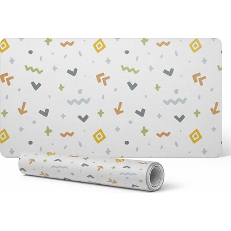 Alfombrilla decorativa de escritorio para trabajo y estudio con estampado geom茅trico, 100x50 cm.