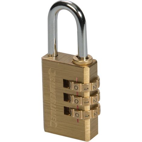 Cadenas en laiton à code 3 chiffres - 744867 - Silverline (1/2)