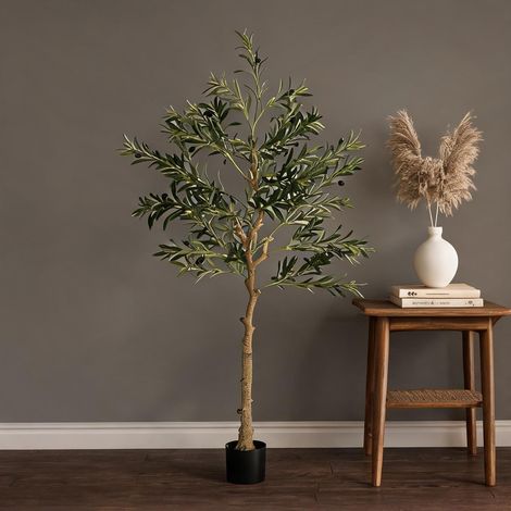 Plante artificielle olivier 150 cm vert feuillage dense pot (1/5)