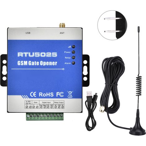 RTU5025 Contrôleur d'accès GSM sans fil pour porte de garage, ouvre-portail à distance avec prise US, opérateur automatique (1/5)