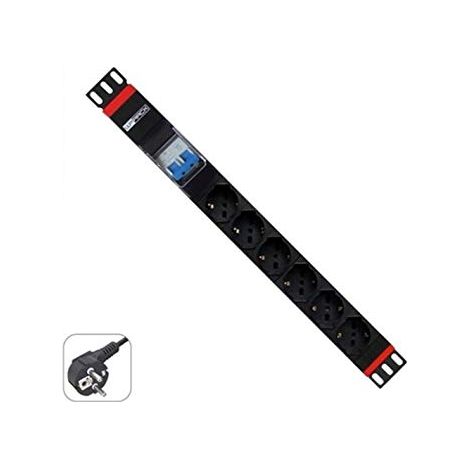 WP WPN-PDU-G02-06 unité de distribution d'énergie 6 sortie(s) CA 1U Noir, Rouge (1/3)