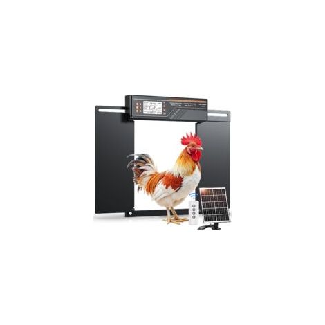 Porte poulailler automatique solaire – Double porte coulissante – Capteur de lumière et minuterie – Sécurité anti-pincement – Alliage aluminium résistant