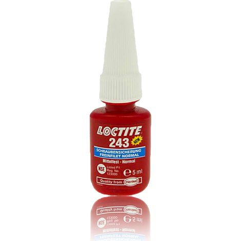 Frein filet bleu Loctite 243 – Durcissement 24h – Force moyenne – Pour métal – Liquide 5ml