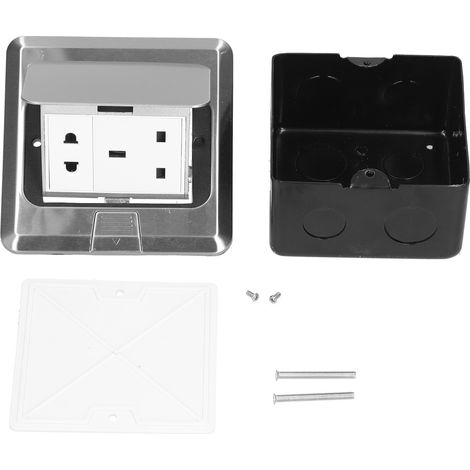 Prise électrique encastrée en acier inoxydable, 2 trous, norme UK, 250V 13A (1/5)