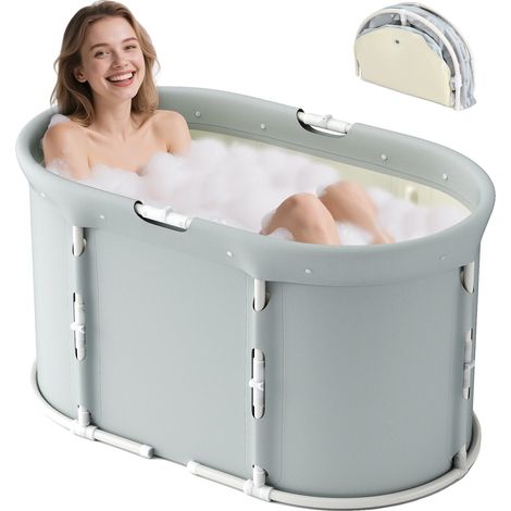 Bañera de hidromasaje, diseño portátil, terapia de frío y calor, GRIS (1/2)