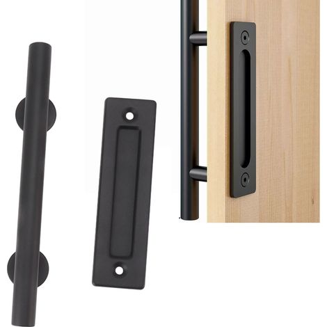 Poignées de porte de grange, porte en bois de style américain, poignées de porte coulissante intérieure (1/5)